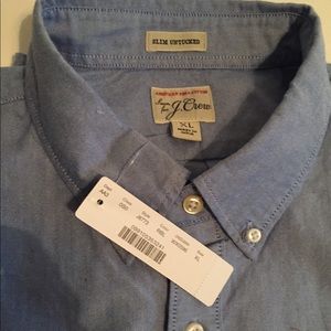 NWT JCrew Pima Cotton Slim Untucked Men’s Shirt